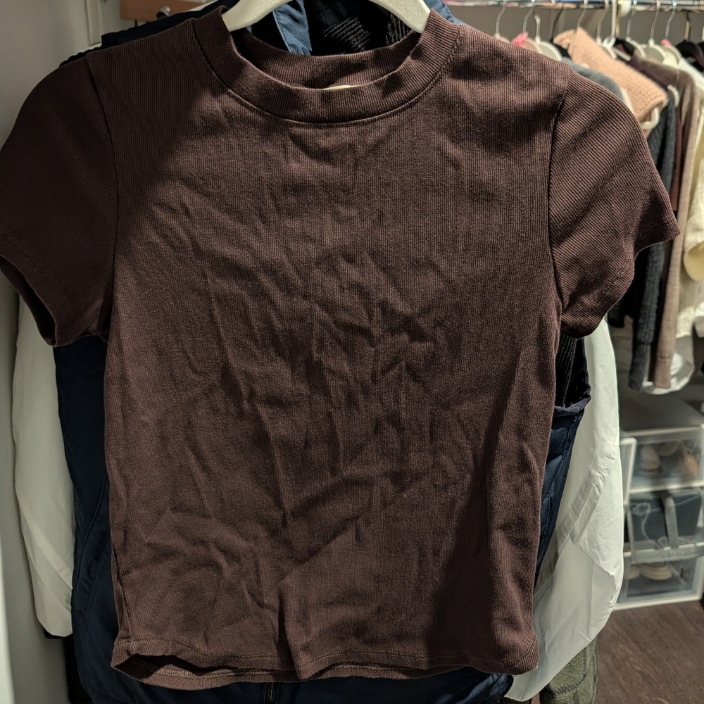 Madewell Brightside Ribbed Tee - Supima Cotton -Small